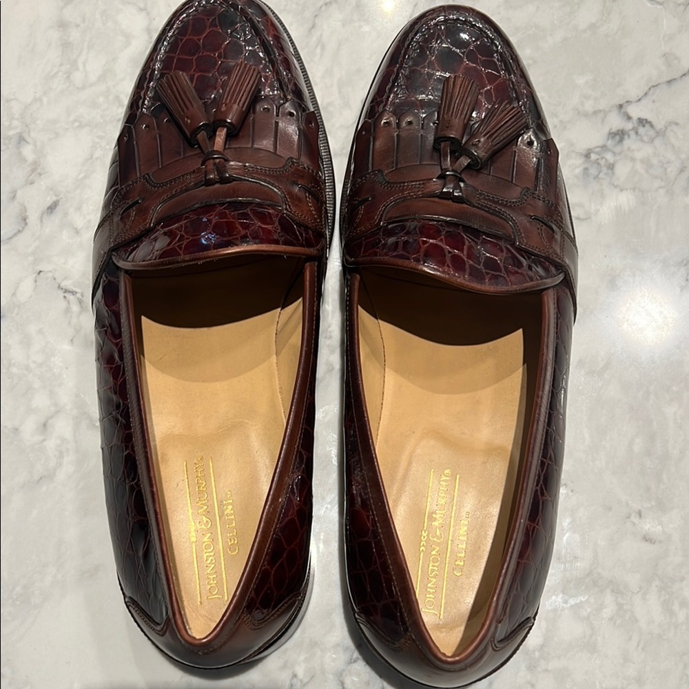 Johnston & Murphy Brown Leather Loafers Classic Slip-Ons